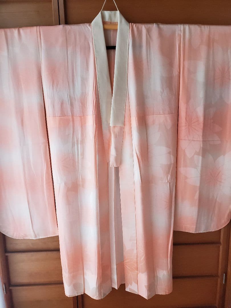 【レトロ調＊美品】振袖&襦袢セット　絞り　刺繍　黒　白　オレンジ　トールサイズ