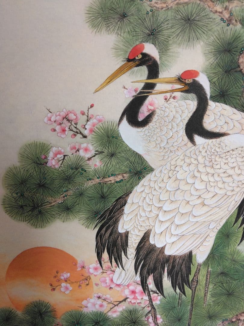 松鶴長春　水墨画