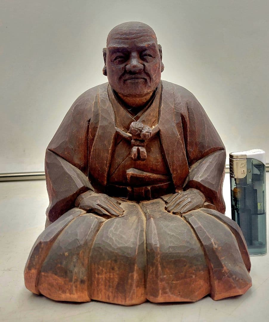 時代物　木彫　人物像　欠け有り