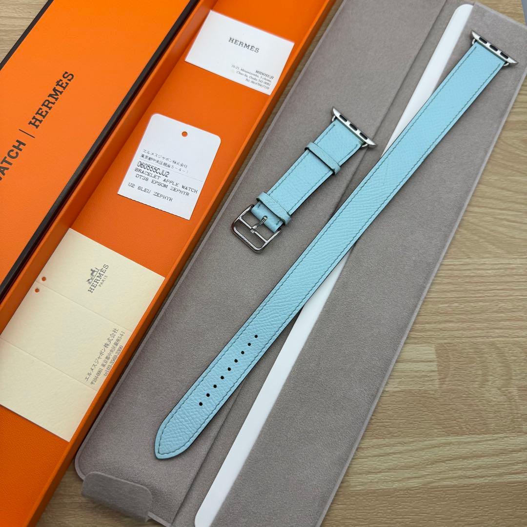 2210 Apple Watch エルメス　ゼフィール　ブルー　HERMES二重