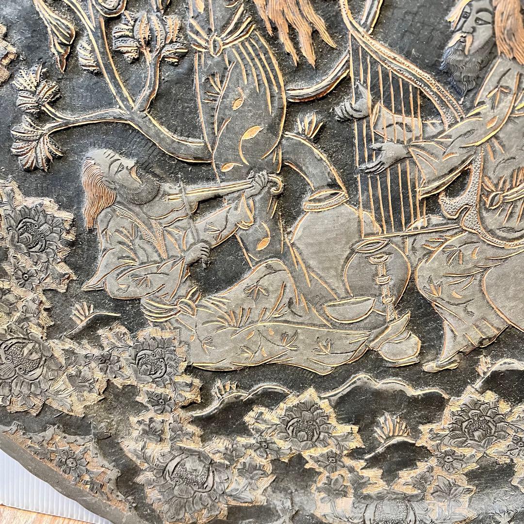 ペルシャ　アンティーク　トレイ　銅製　　壁掛　インテリア　銅板　希少