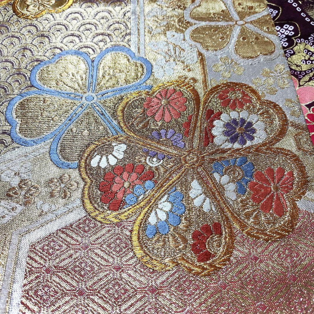 振袖フルセット(7点)・成人式・古典柄・金彩加工・金駒刺繍・地紋・絞り柄・正絹