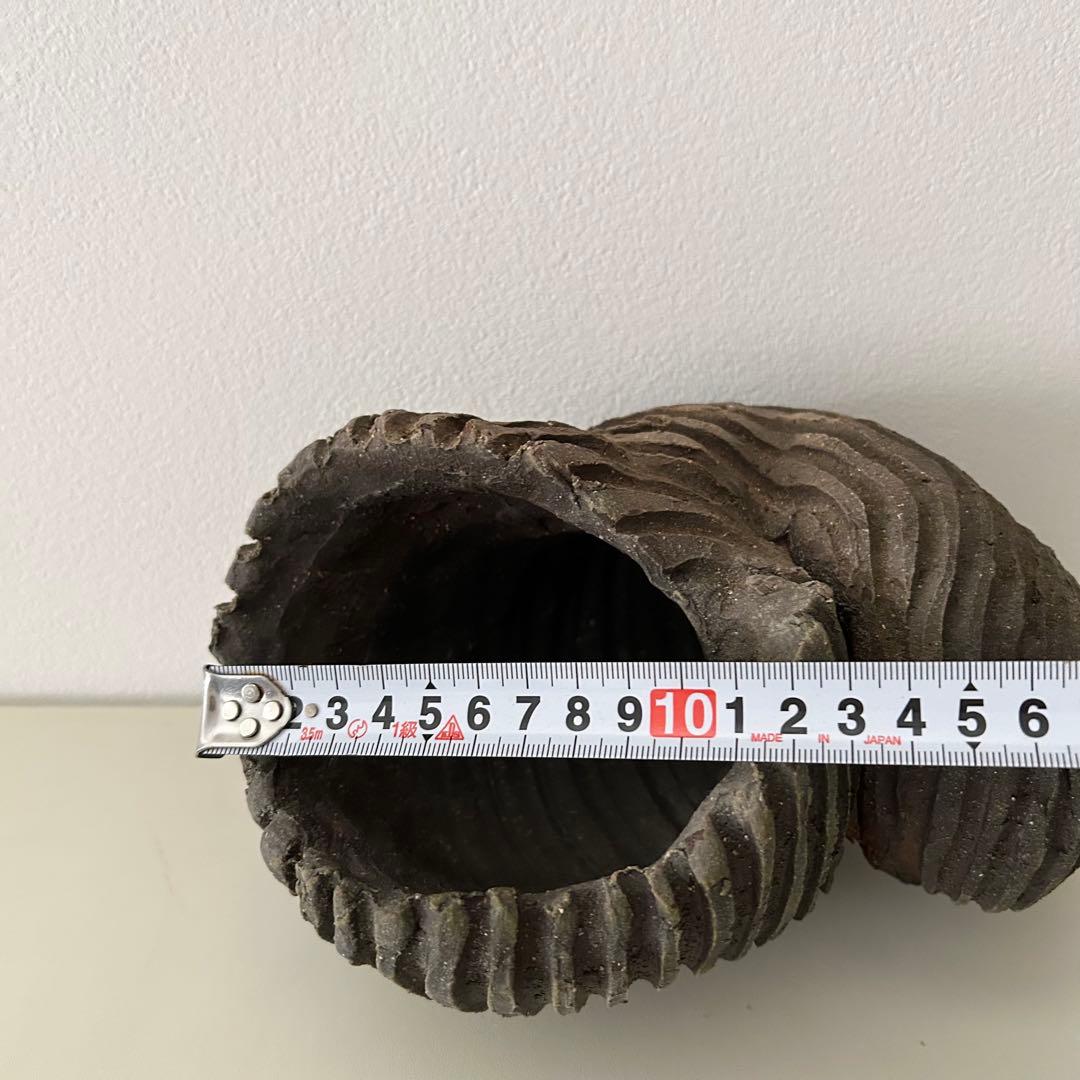 未使用品　相馬正和 作 陶器オブジェ／花器 陶眞窯 ギャラリー群青