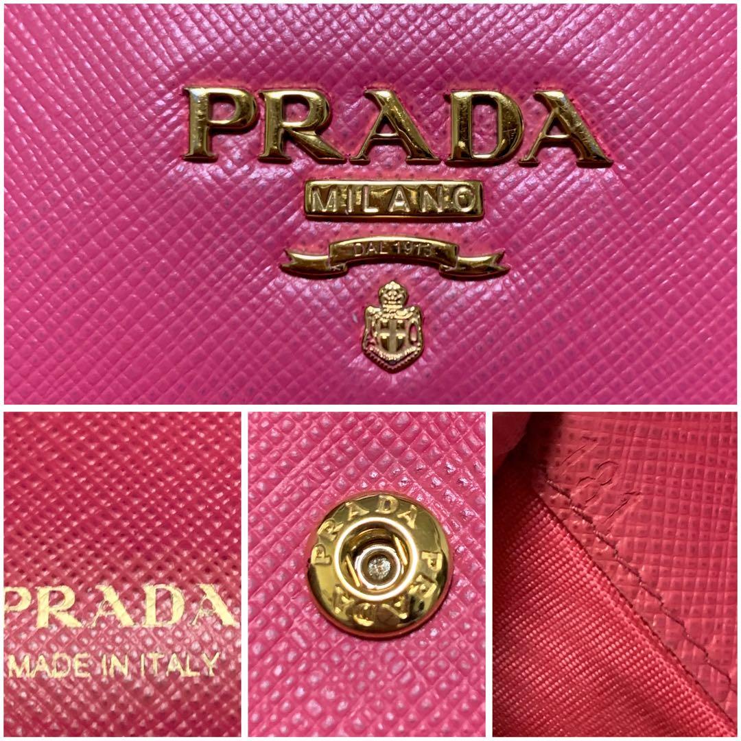 凛様PRADA プラダ　２つ折り財布　サフィアーノレザー　ピンク