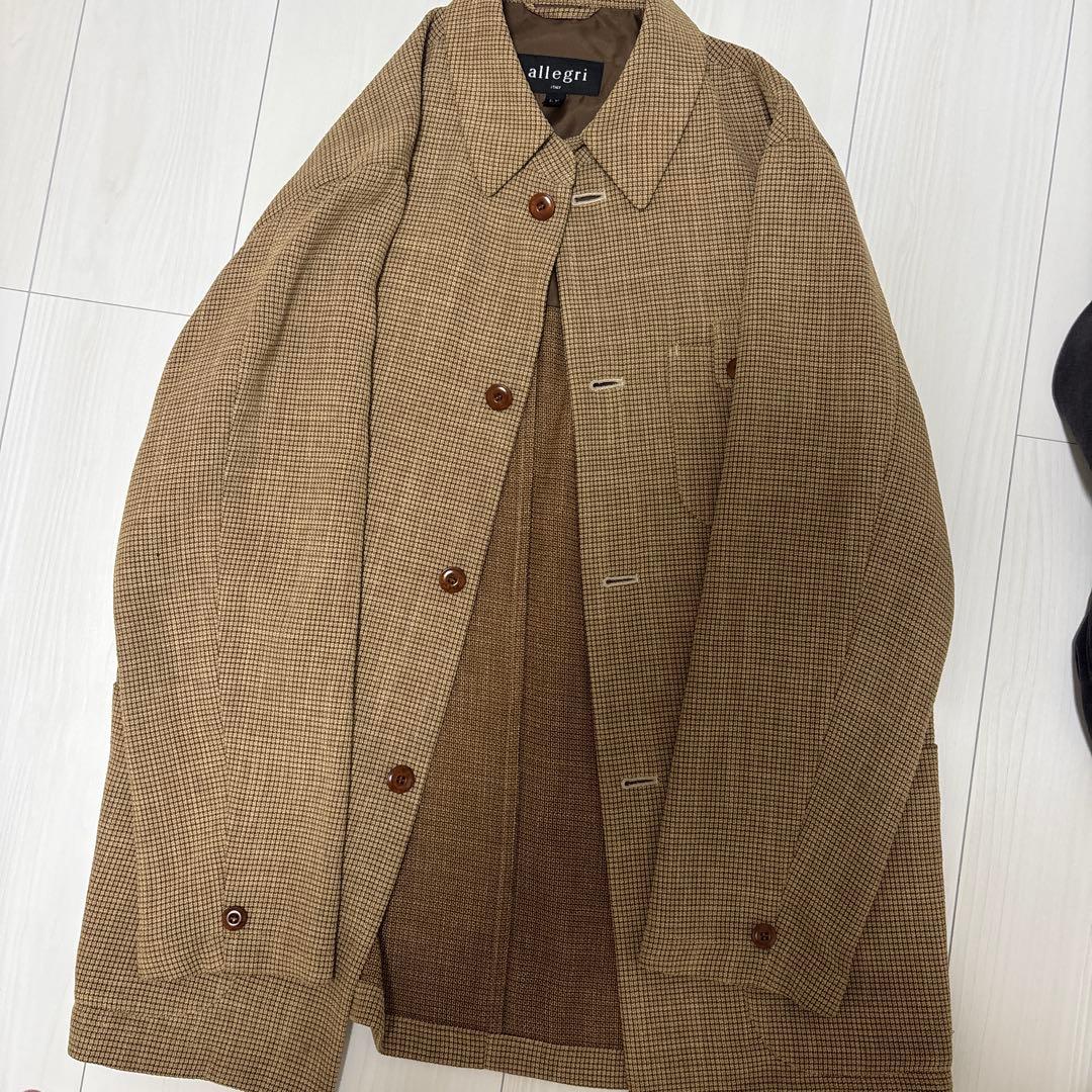 allegri チェック柄ジャケット ブラウン系