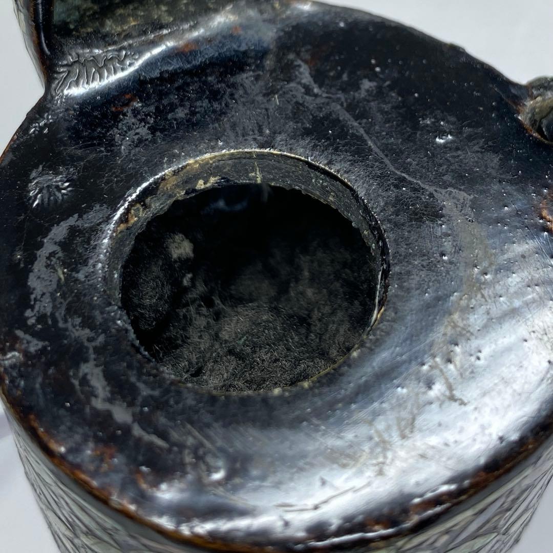 古銅　極上螺鈿　矢立　トコト　229g 東里7-0402☆2F