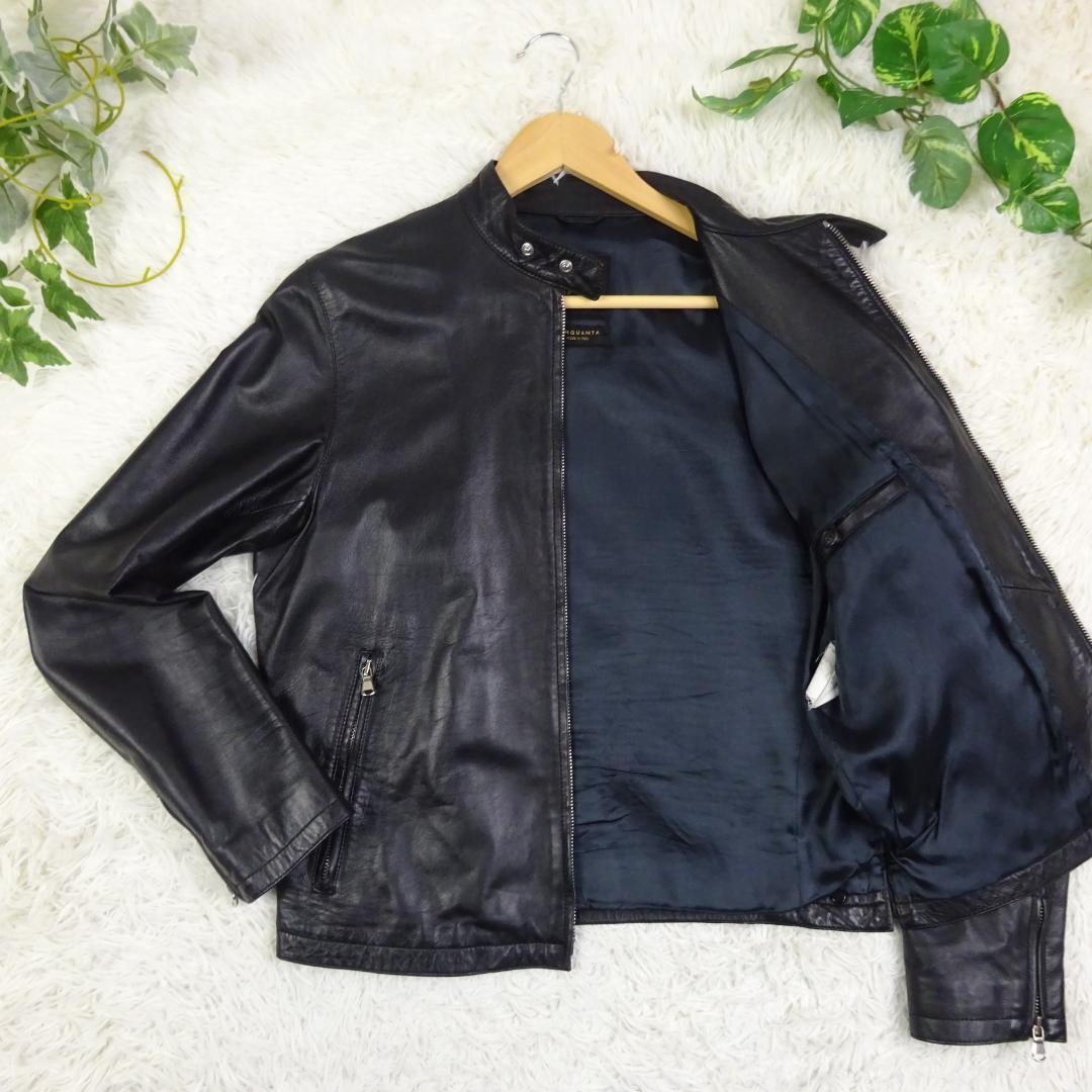 美品　チンクアンタ　ラムレザー　羊革　シングルライダース　レザージャケット　44