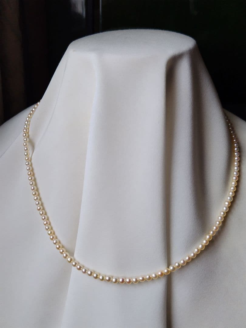 K18WG アコヤ真珠ベビーパールネックレス