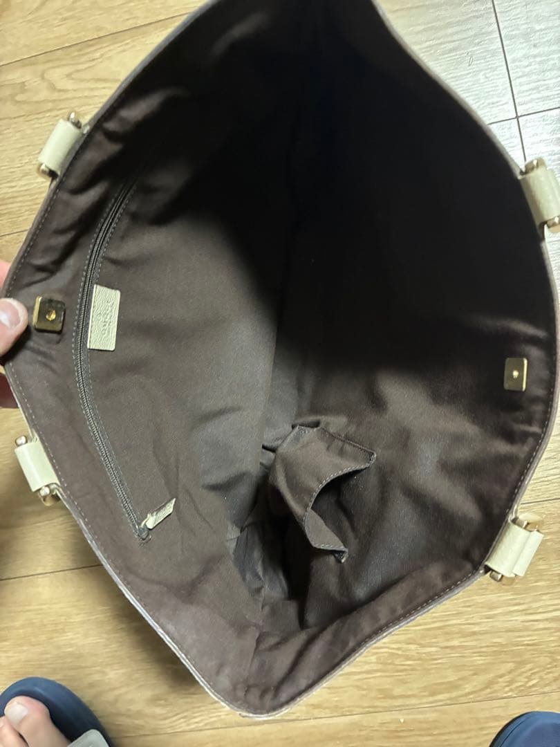 GUCCI GGパターン ハンドバッグ ベージュ/ホワイト