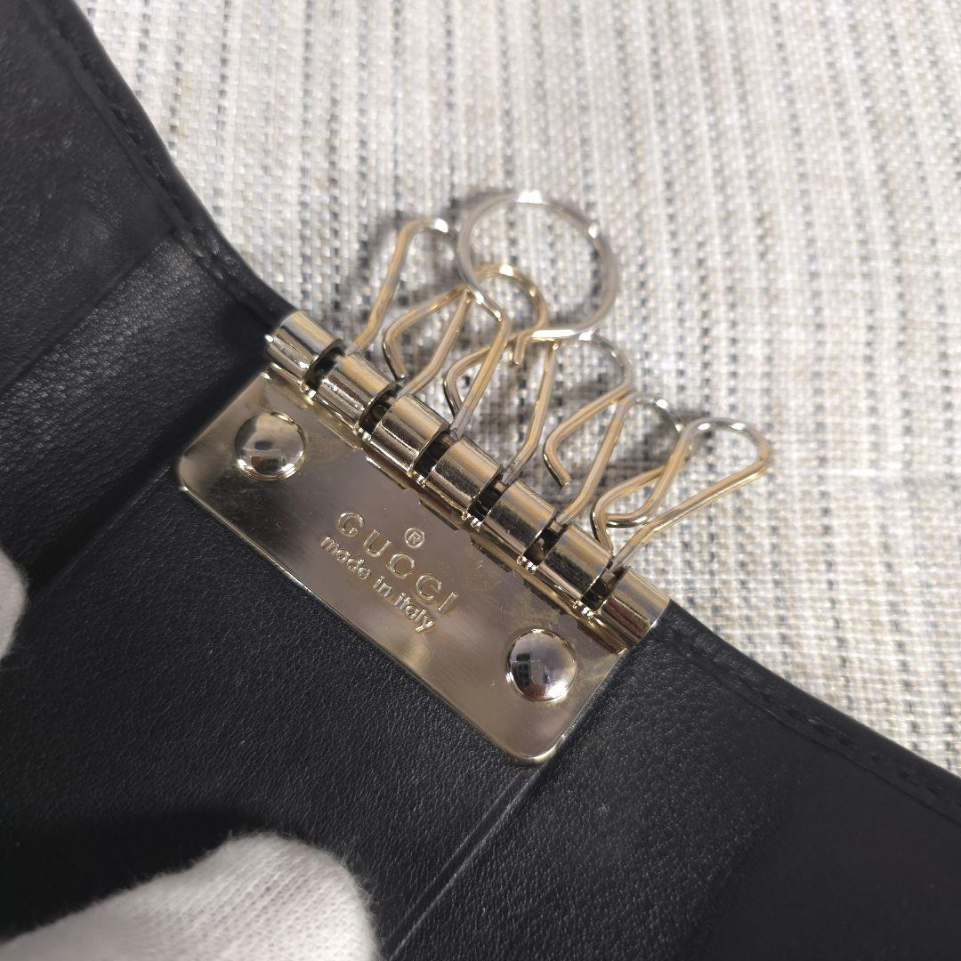 極美品　GUCCI　グッチ　6連　キーケース　グッチシマ　シマライン　レザー