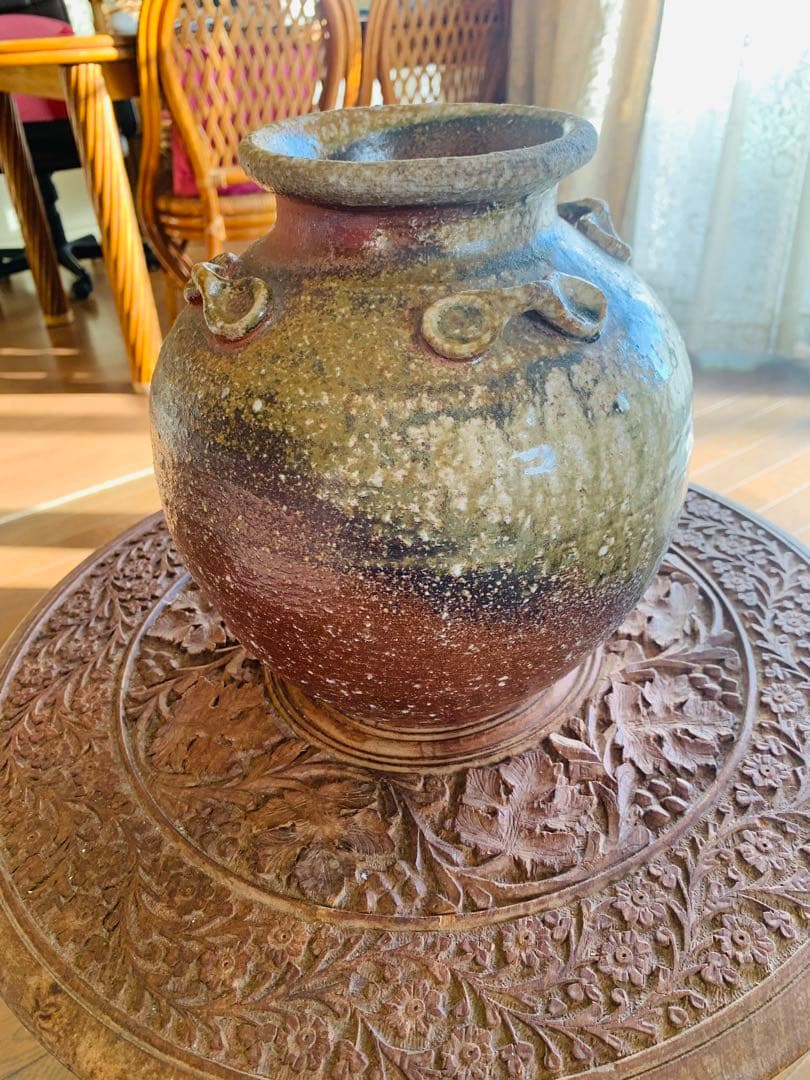 信楽焼、四つ耳、大壺、