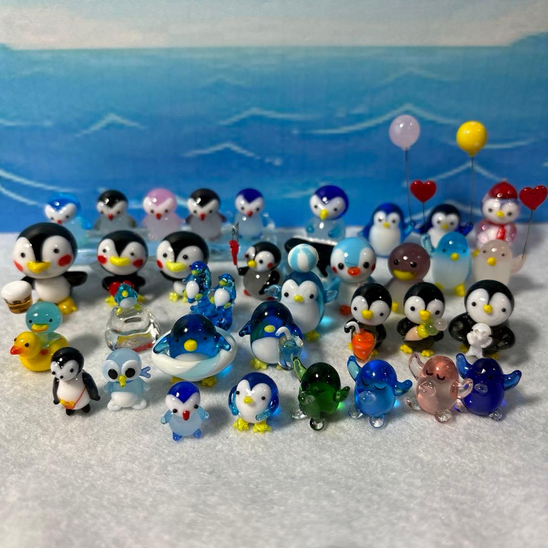 ペンギン　ガラス細工　ミニチュア