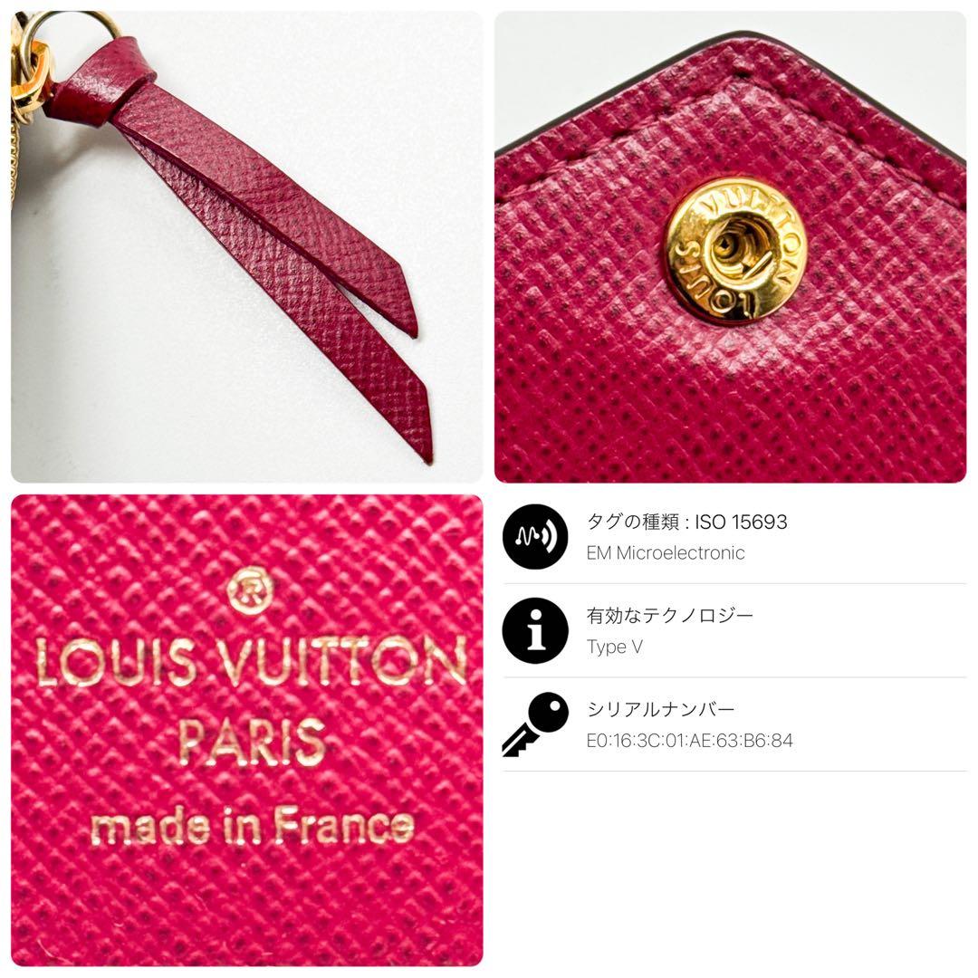 ルイヴィトン モノグラム ヴィクトリーヌ フューシャ 赤 財布 三つ折り レッド