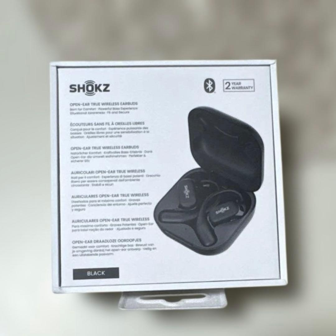 【使用１回のみ！超美品】SHOKZ OPENFIT ワイヤレスイヤホン ブラック