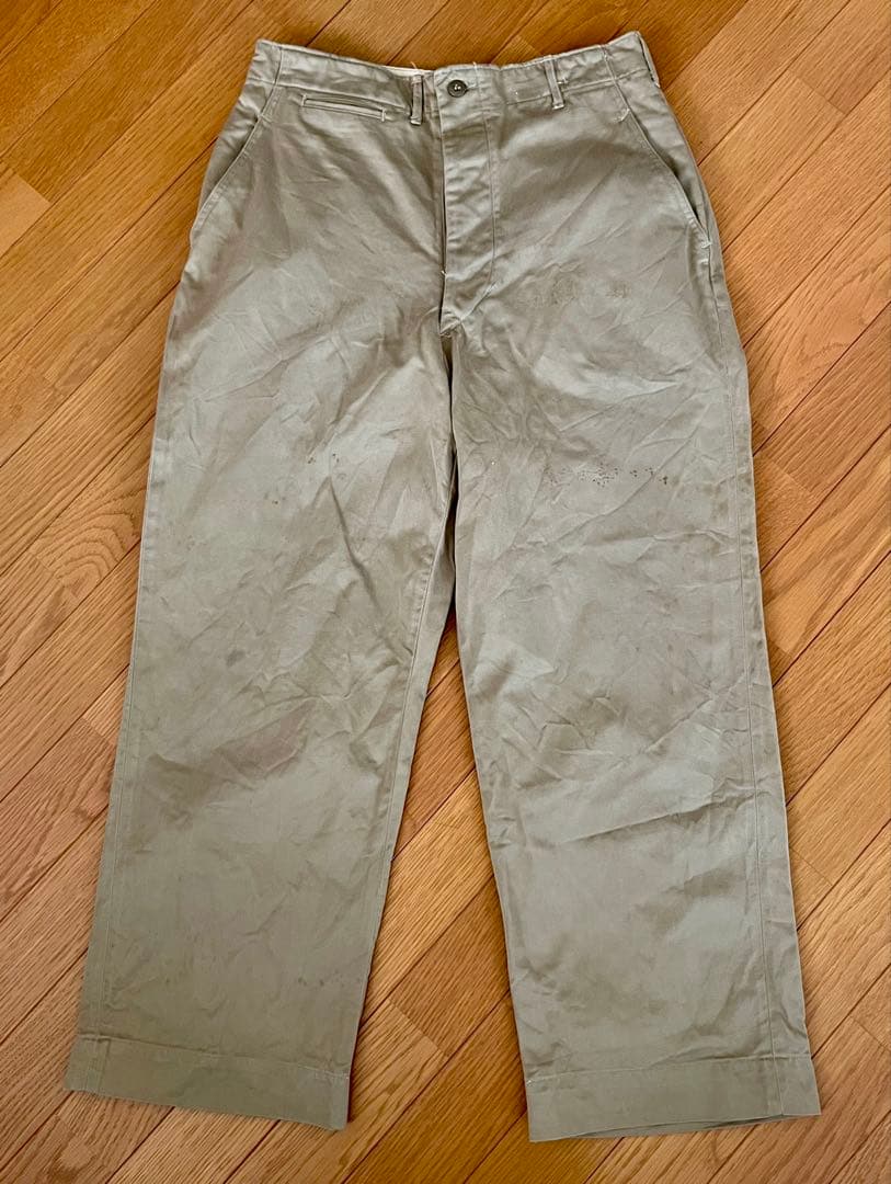 40's M43 カーキ U.S.ARMY 実物 チノパン M-1943 w33