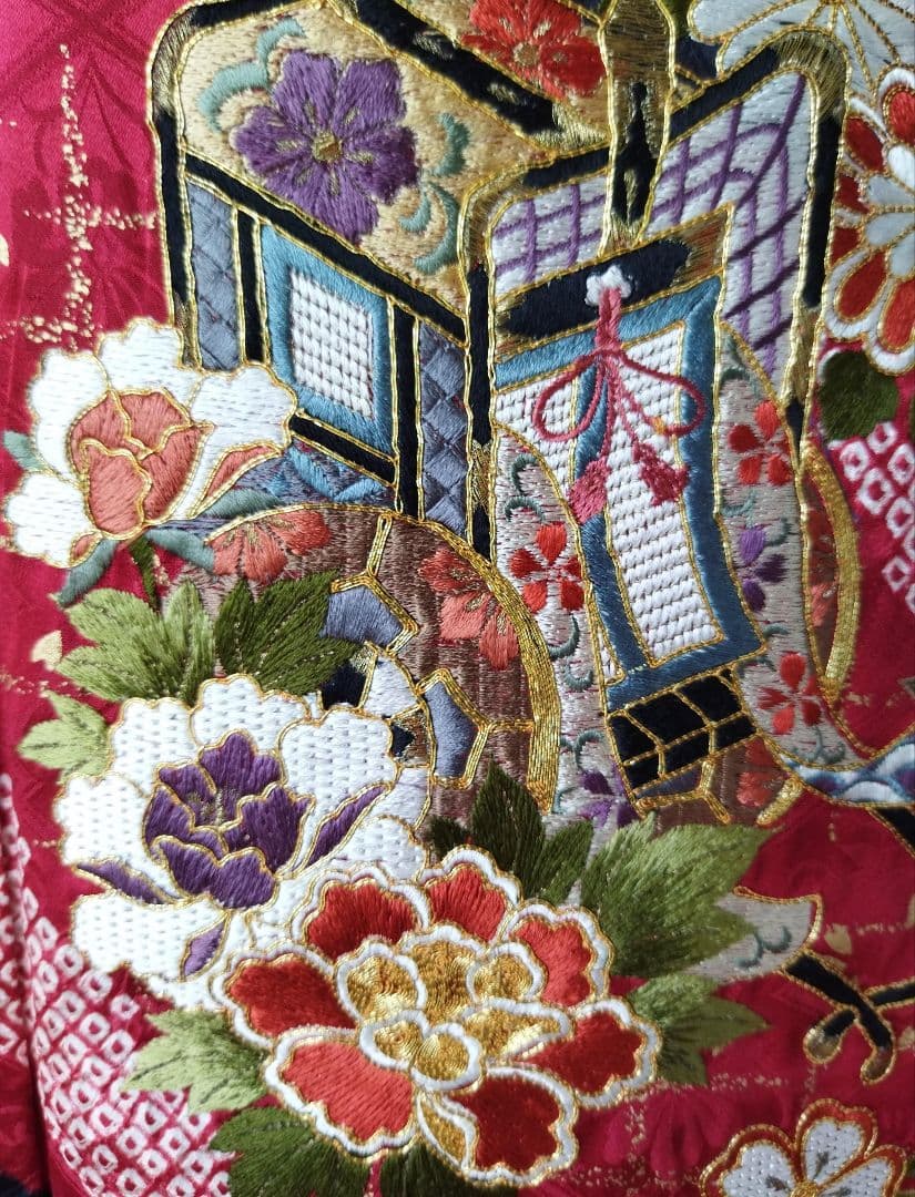 まんまる様　428.絞り刺繍振袖7点セット 正絹フルセット成人式 京都きもの友禅