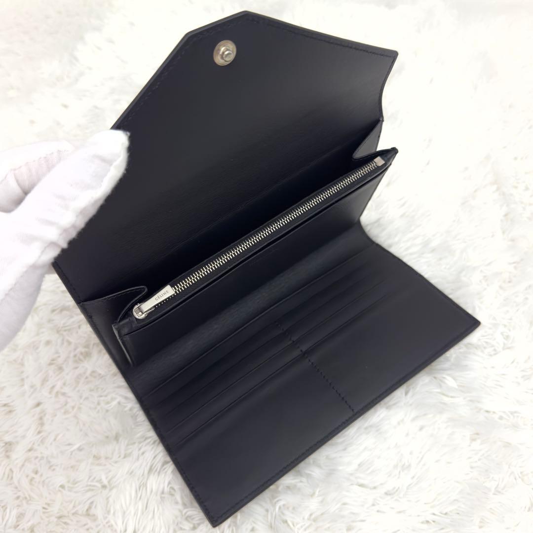 新品級✨CELINE セリーヌ トライフォールド 三つ折り 財布 ブラック