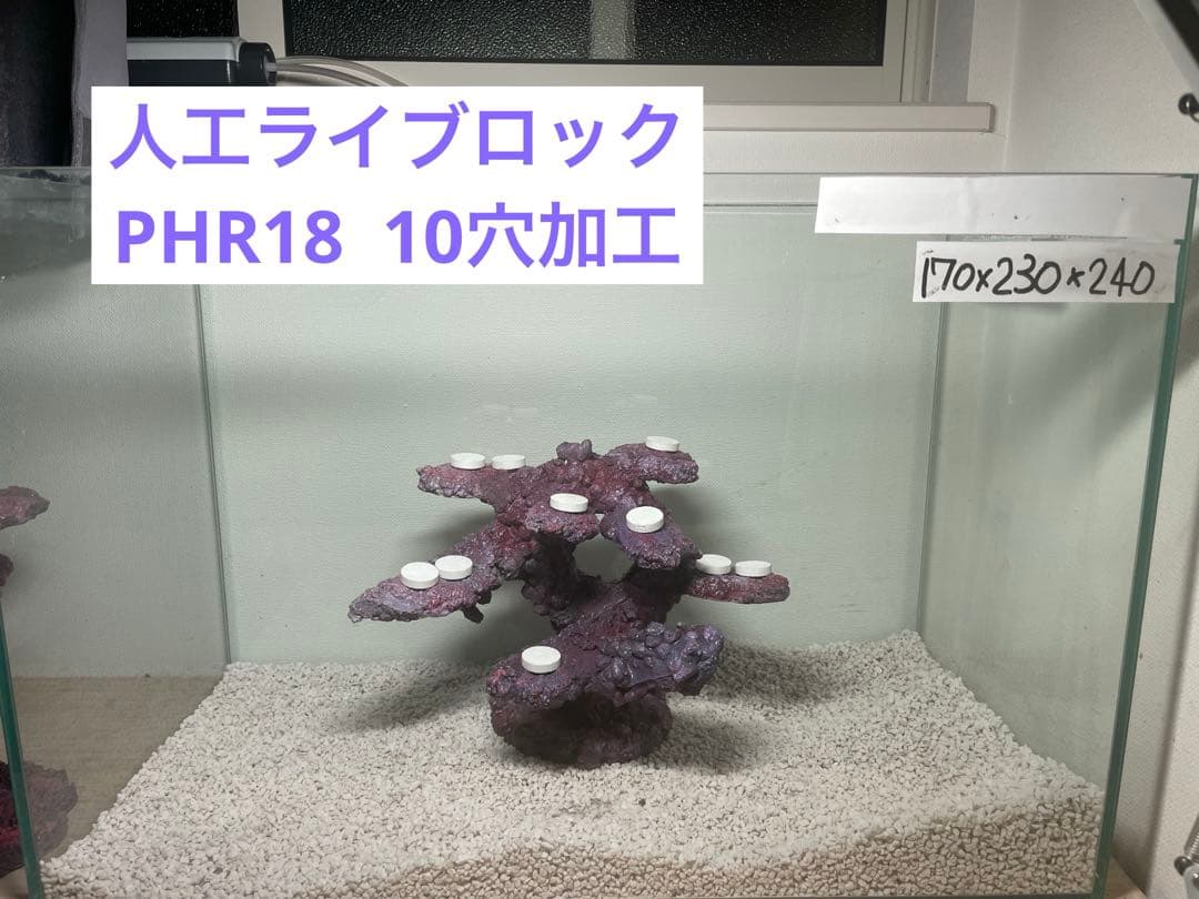【送料無料】人工ライブロック　PHR18／10穴加工　アク抜き済み安心塗料使用