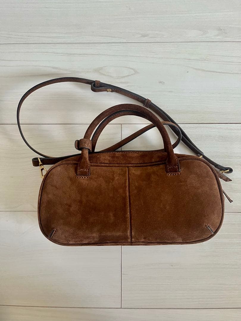 未使用　ZARA スプリッドスウェードミニボストンバッグ