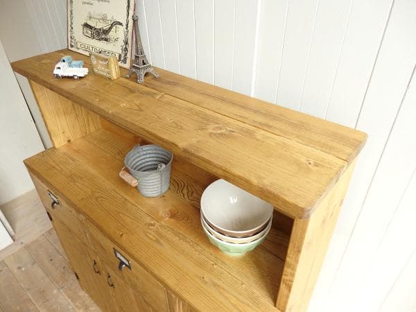 サイズ、デザインオーダー可！２引出観音扉キャビネット●ナチュラルブラウン受注製作