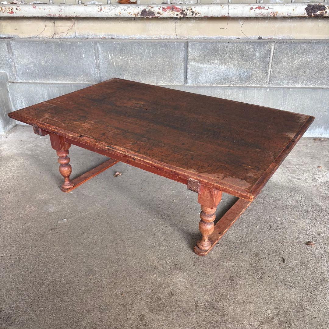 C4 昭和レトロ 古家具 無垢材 文机 木製座卓 引き出し付き ちゃぶ台 お経台