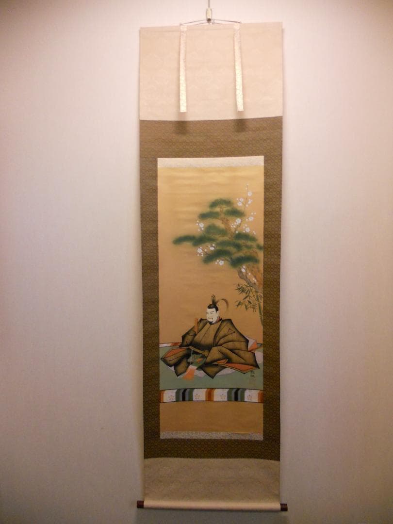 掛け軸 松映 菅公之図 絹本 希少 軸装 茶道具 掛軸 美品 です。