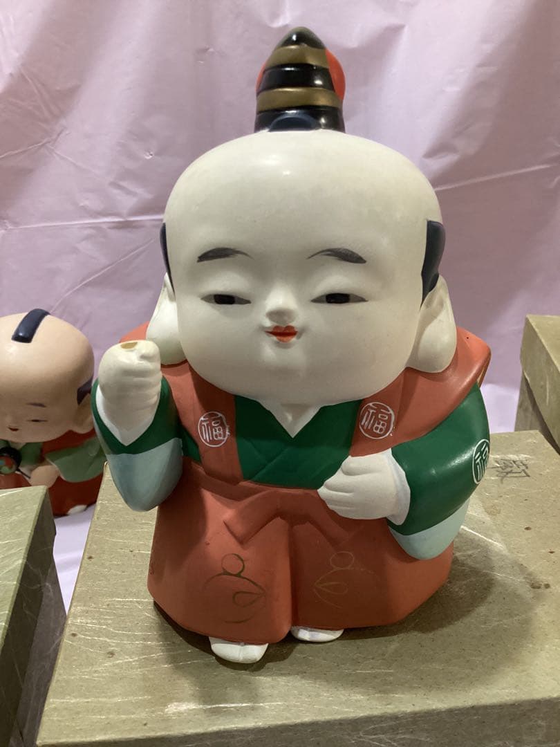 福助人形　ノベルティ　非売品　縁起物　干支　伝統工芸品　陶器製日本人形 7体
