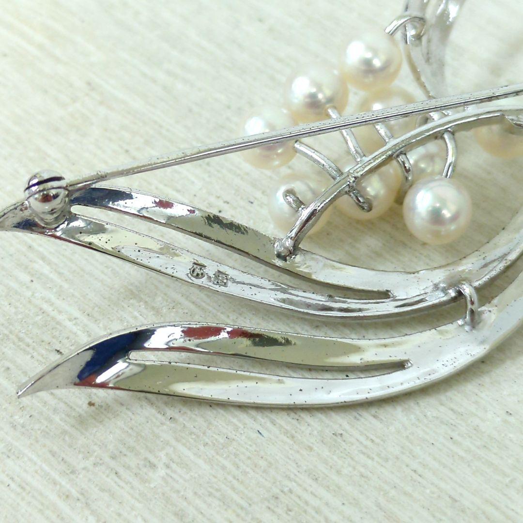 MIKIMOTO ミキモト パール 9粒 シルバー ブローチ