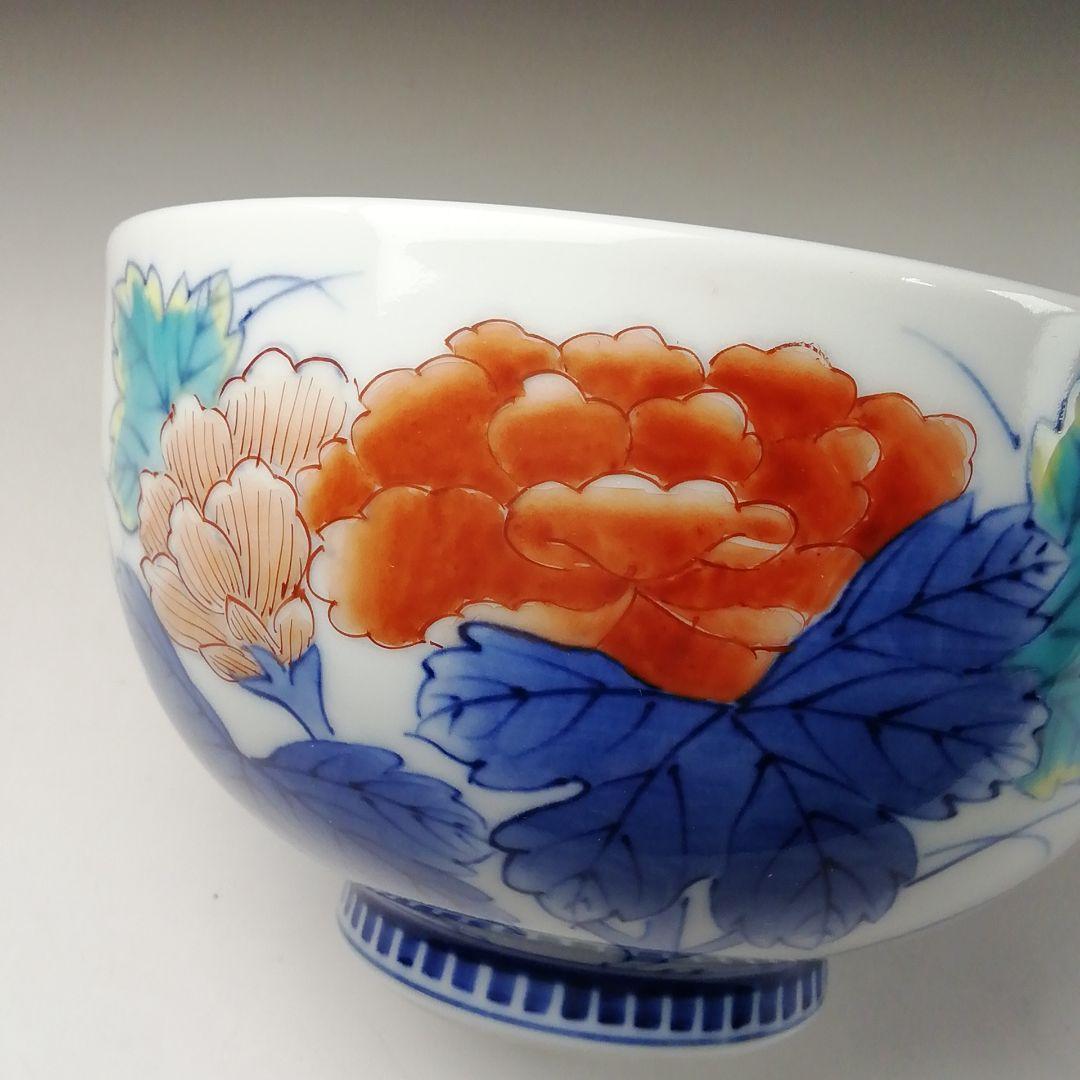 Ｔ１１７　茶碗　『色鍋島焼』『忠山作』　共箱　抹茶碗　茶道具