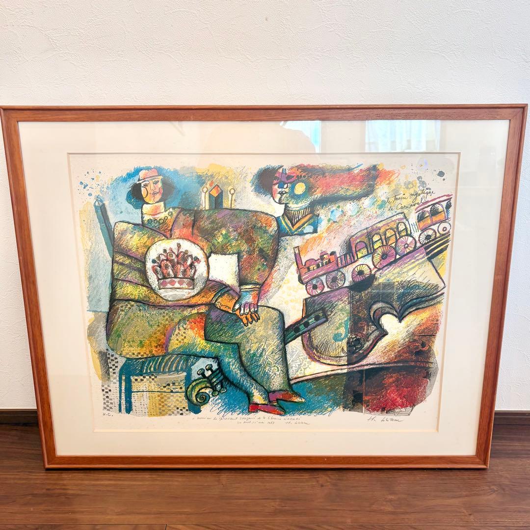 テオ・トビアス リトグラフ 直筆サイン・メッセージ入りHCエディション 絵画額装