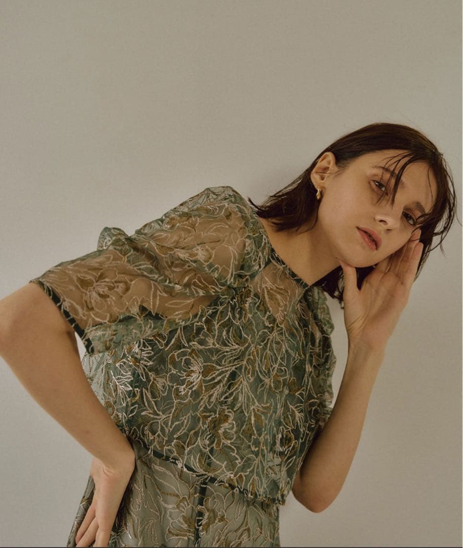 Dorry Doll レースレイヤードドレス　グリーン