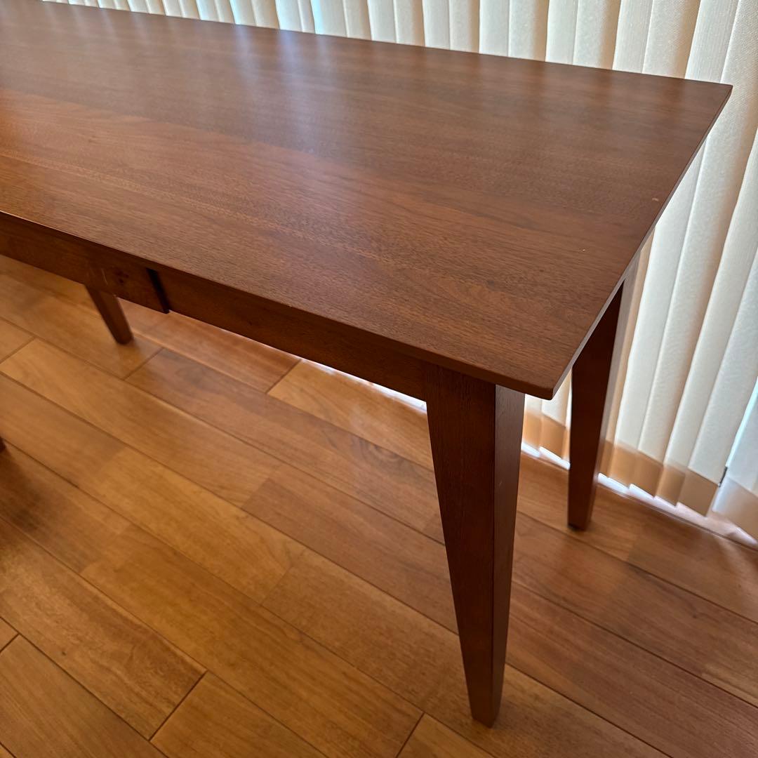 【完成品・組立不要】グレイス幅120cmスリムデスク天然木引き出し