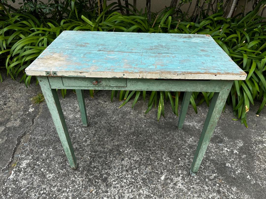 フランスアンティーク木製テーブル 引き出し付き/作業台/1人用/デスク/机