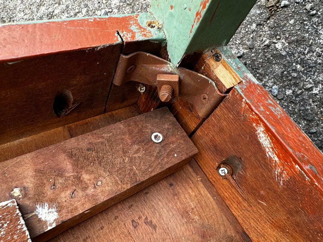 フランスアンティーク木製テーブル 引き出し付き/作業台/1人用/デスク/机