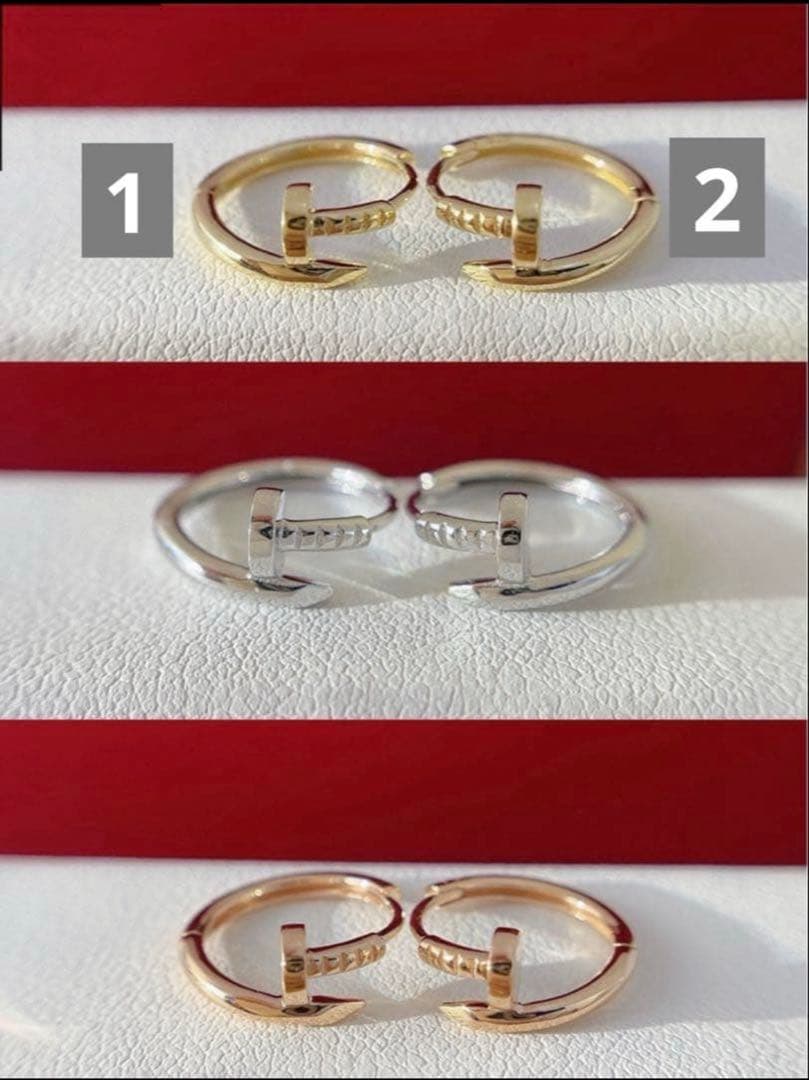 mamy 片耳 K18YG 12mm釘モチーフ　フープピアス(ダイヤなし)