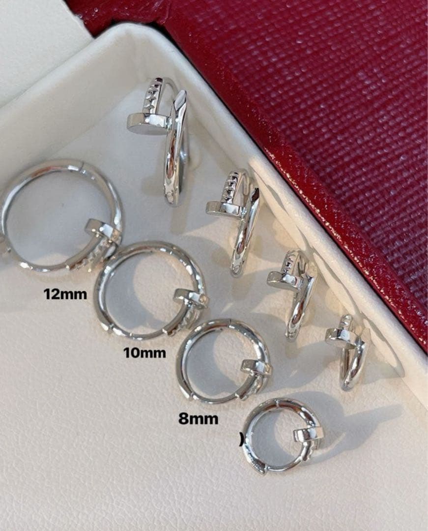 mamy 片耳 K18YG 12mm釘モチーフ　フープピアス(ダイヤなし)