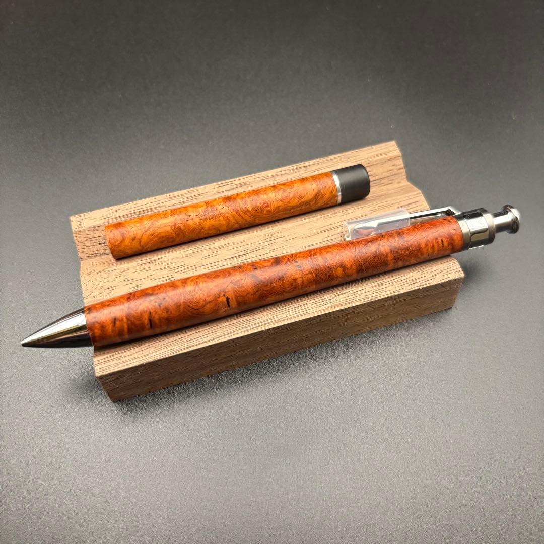 工房楔　ペンシル楔　花梨こぶ杢0.5mm、芯ケース、0.5mm固定式口金セット