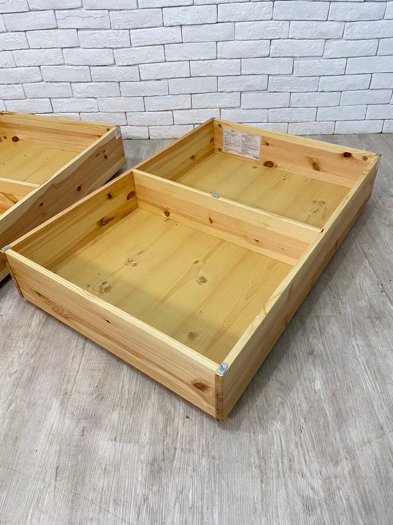 【東京都内23区配送無料】　無印良品　木製　ベッド用　下収納　ボックス　仕切り付