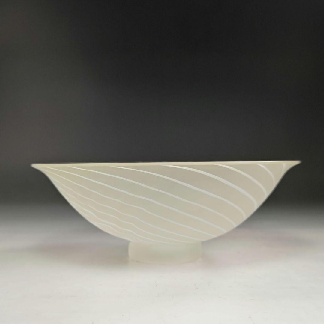 イ978 茶碗『水崎長寿』『義山硝子ガラス　雲渦　平茶碗　共箱』抹茶碗　茶道具