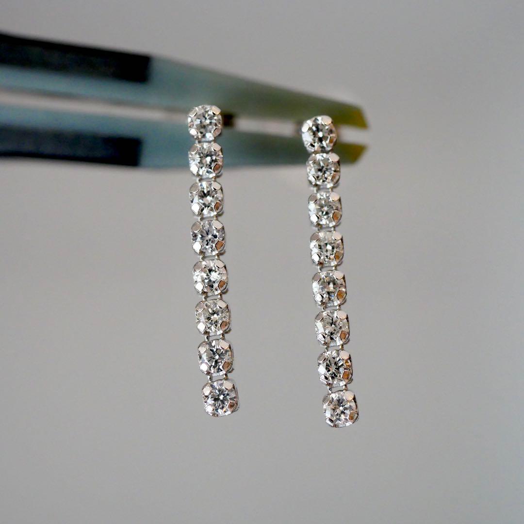 ポピー様【新品】ダイヤモンド ライン ピアス ネックレス 計2点