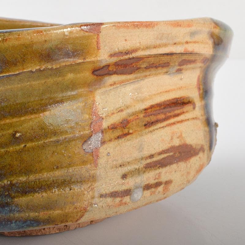 茶道具　織部焼　沓形茶碗　時代箱　V　R6456