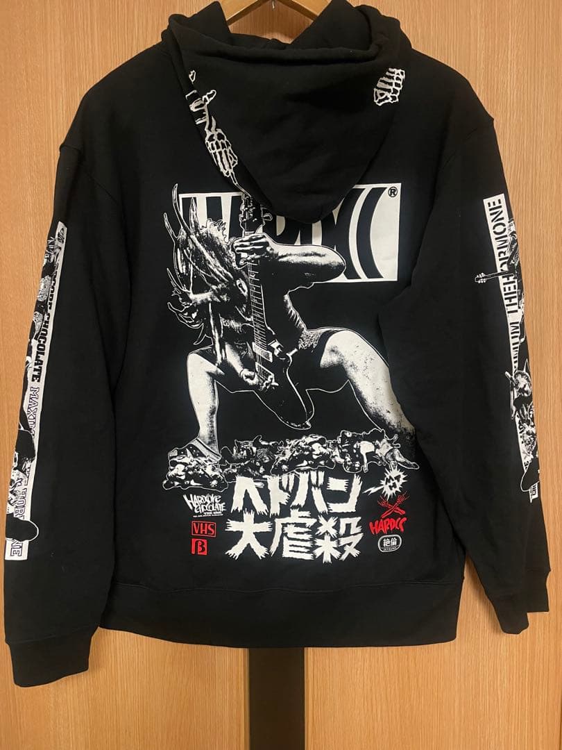 餅*様 マキシマムザホルモン 新品ハードコアチョコ ヘドバン大虐殺パーカーLサイ