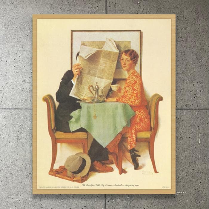 額装品/The Breakfast/ノーマンロックウェル/アート/ポスター