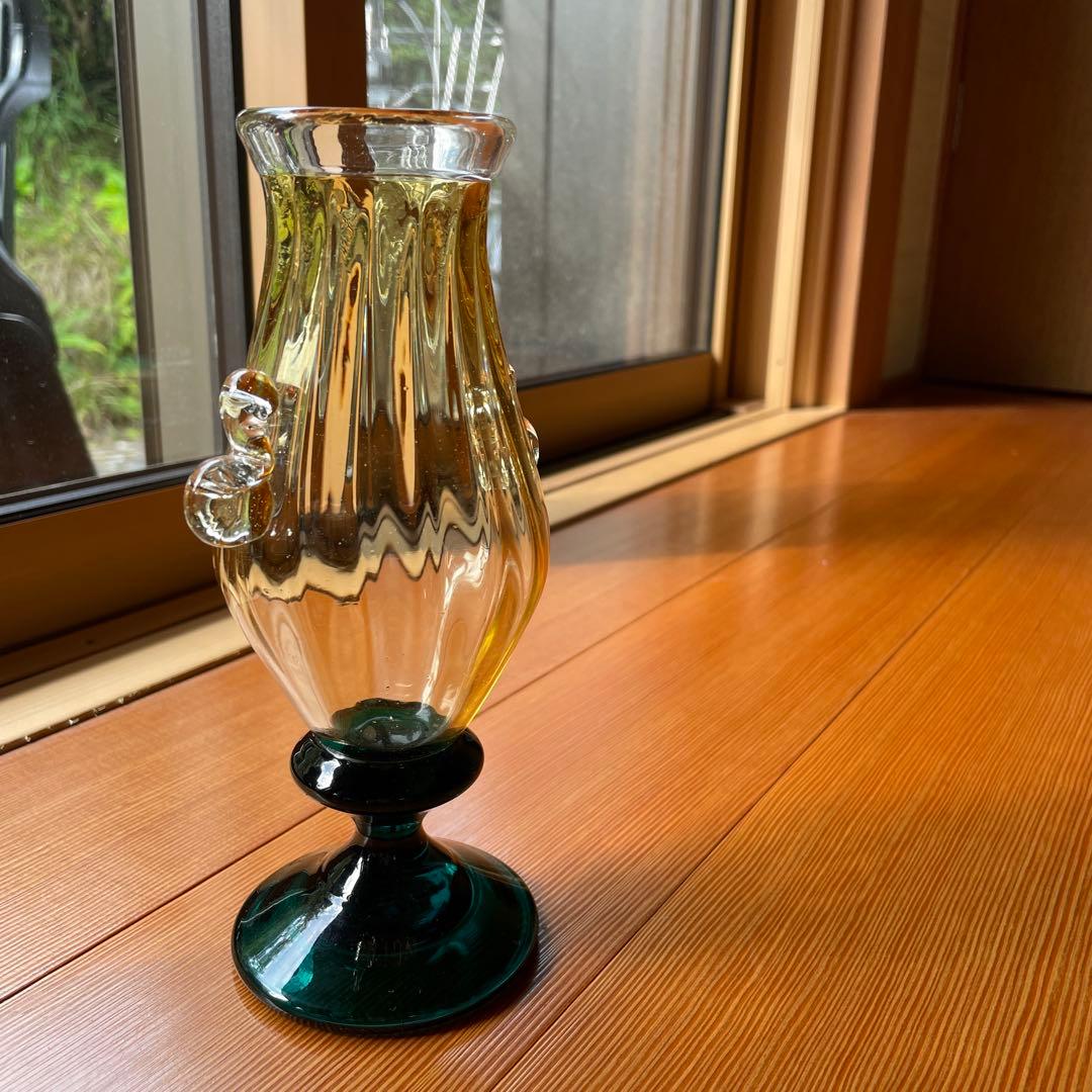 村松学　双耳花瓶　カンナカガラス　舩木倭帆