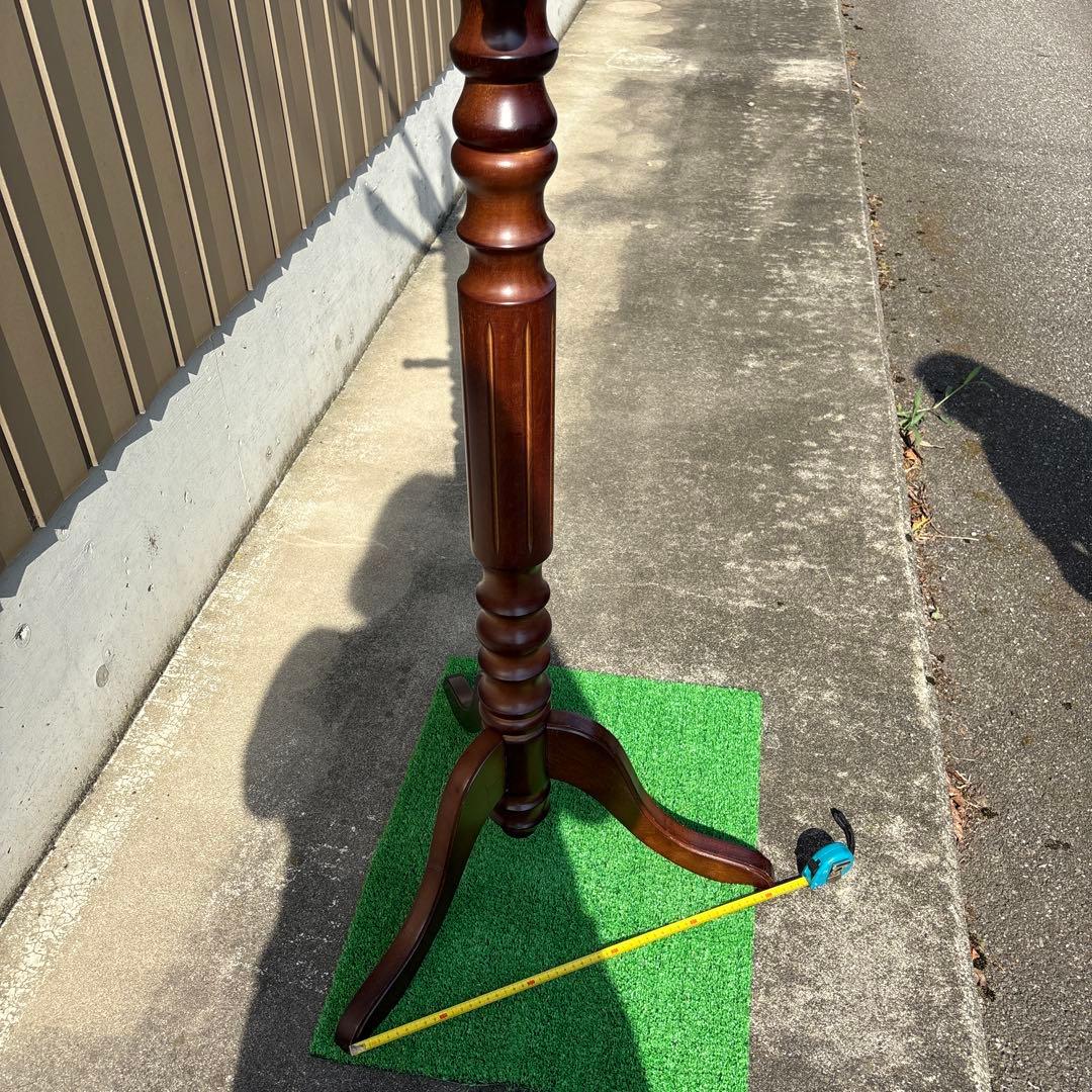 昭和レトロポールハンガー茶色木製コートラック ダークブラウン高さ188cm