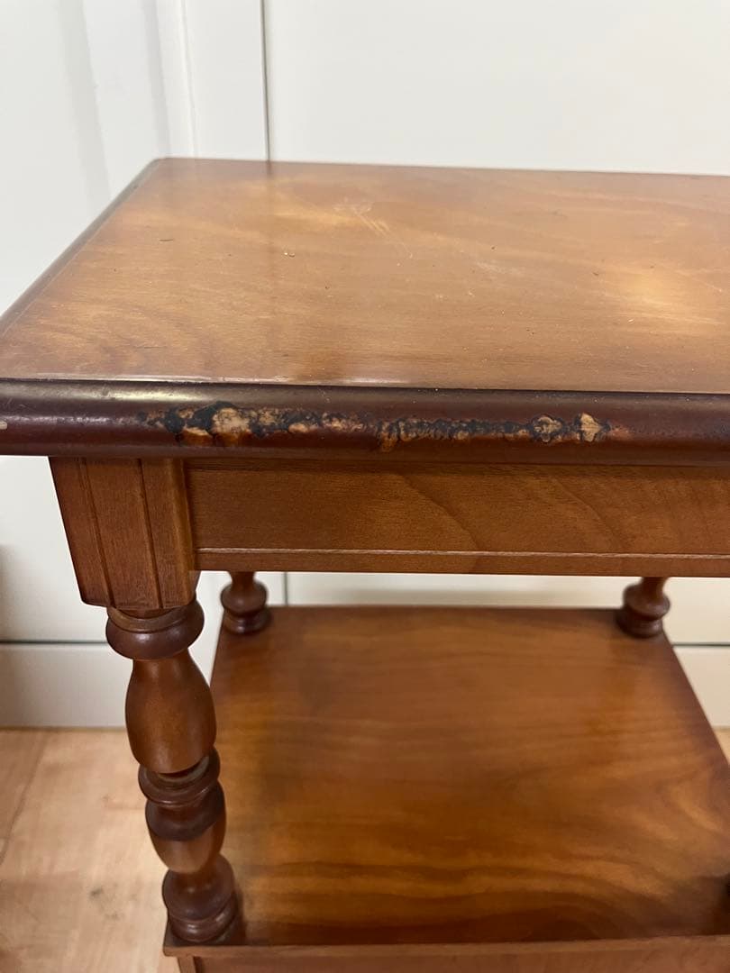 【昭和レトロ】 木製コンソールテーブル コールキャビネット 電話台 花台