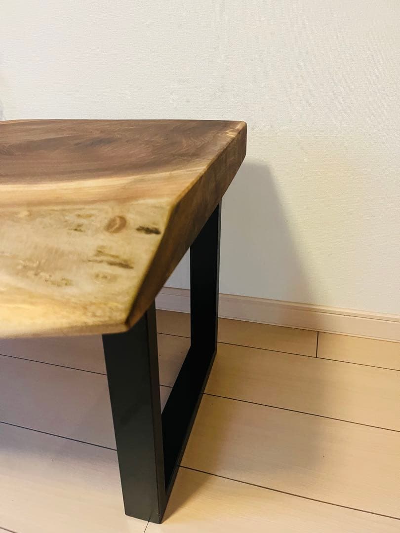 ブラックウォールナット　一枚板テーブル　ローテーブル