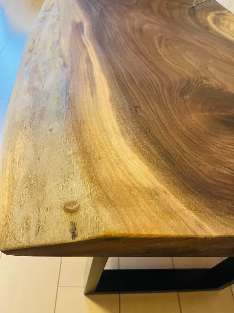 ブラックウォールナット　一枚板テーブル　ローテーブル