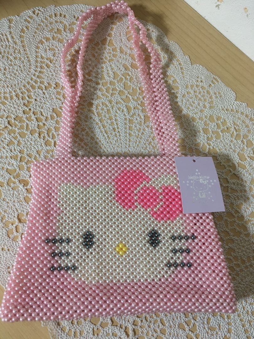 【新品未使用】〜レア品〜レトロハローキティ♡25周年パールビーズバッグ