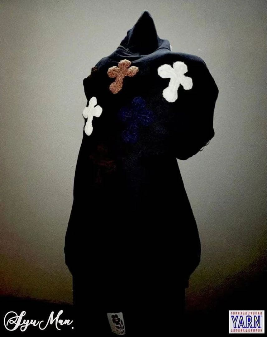 c プルオーバーフーディー 黒 M